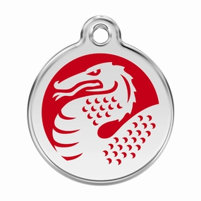 Red Dingo Dragon Pet ID Dog Tags designer pet clothes,designer dog collar,luxury pet gear