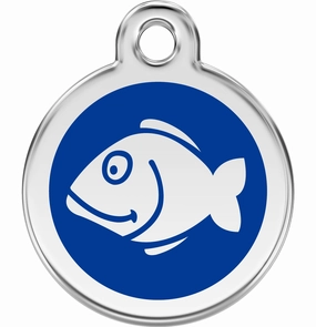 Red Dingo Fish Pet ID Cat Tags designer pet clothes,designer dog collar,luxury pet gear