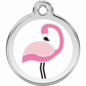 Red Dingo Flamingo Pet ID Dog Tag designer pet clothes,designer dog collar,luxury pet gear