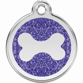 Red Dingo Glitter Bone Pet ID Dog Tags designer pet clothes,designer dog collar,luxury pet gear