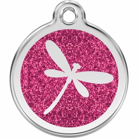 Red Dingo Glitter Dragon Fly Pet ID Dog Tags designer pet clothes,designer dog collar,luxury pet gear