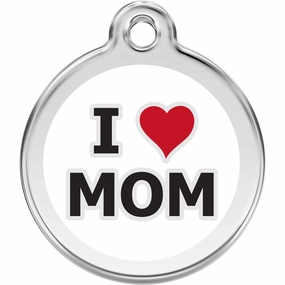 Red Dingo I Love Mom Pet ID Tag poultry vaccine,livestock vaccine,animal vaccination