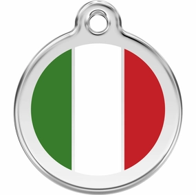 Red Dingo Italian Flag Pet ID Dog Tags designer pet clothes,designer dog collar,luxury pet gear