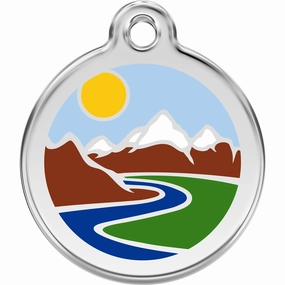 Red Dingo Mountain Pet ID Dog Tags designer pet clothes,designer dog collar,luxury pet gear