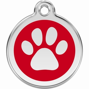 Red Dingo Paw Print Pet ID Dog Tags poultry vaccine,livestock vaccine,animal vaccination