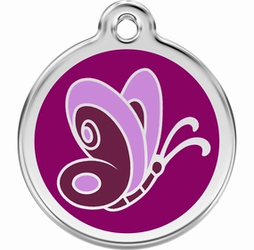 Red Dingo Purple Butterfly Pet ID Dog Tags dog skin care,coat conditioner,anti itch dog spray