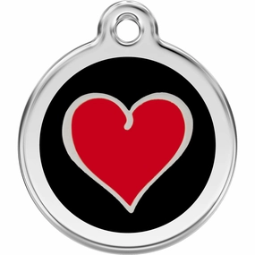 Red Dingo Red Heart Pet ID Dog Tags designer pet clothes,designer dog collar,luxury pet gear