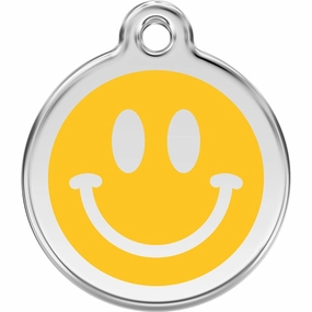 Red Dingo Smiley Face Pet ID Dog Tags dog skin care,coat conditioner,anti itch dog spray