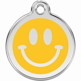 Red Dingo Smiley Face Pet ID Dog Tags designer pet clothes,designer dog collar,luxury pet gear