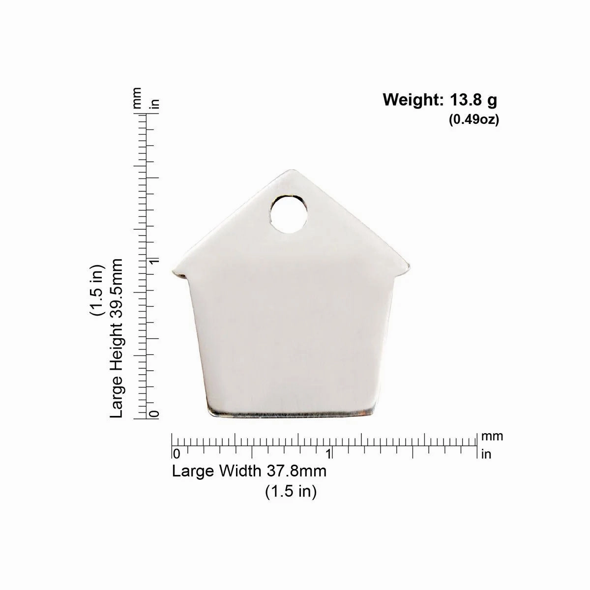 Red Dingo Stainless Steel Dog House Pet ID Dog Tags