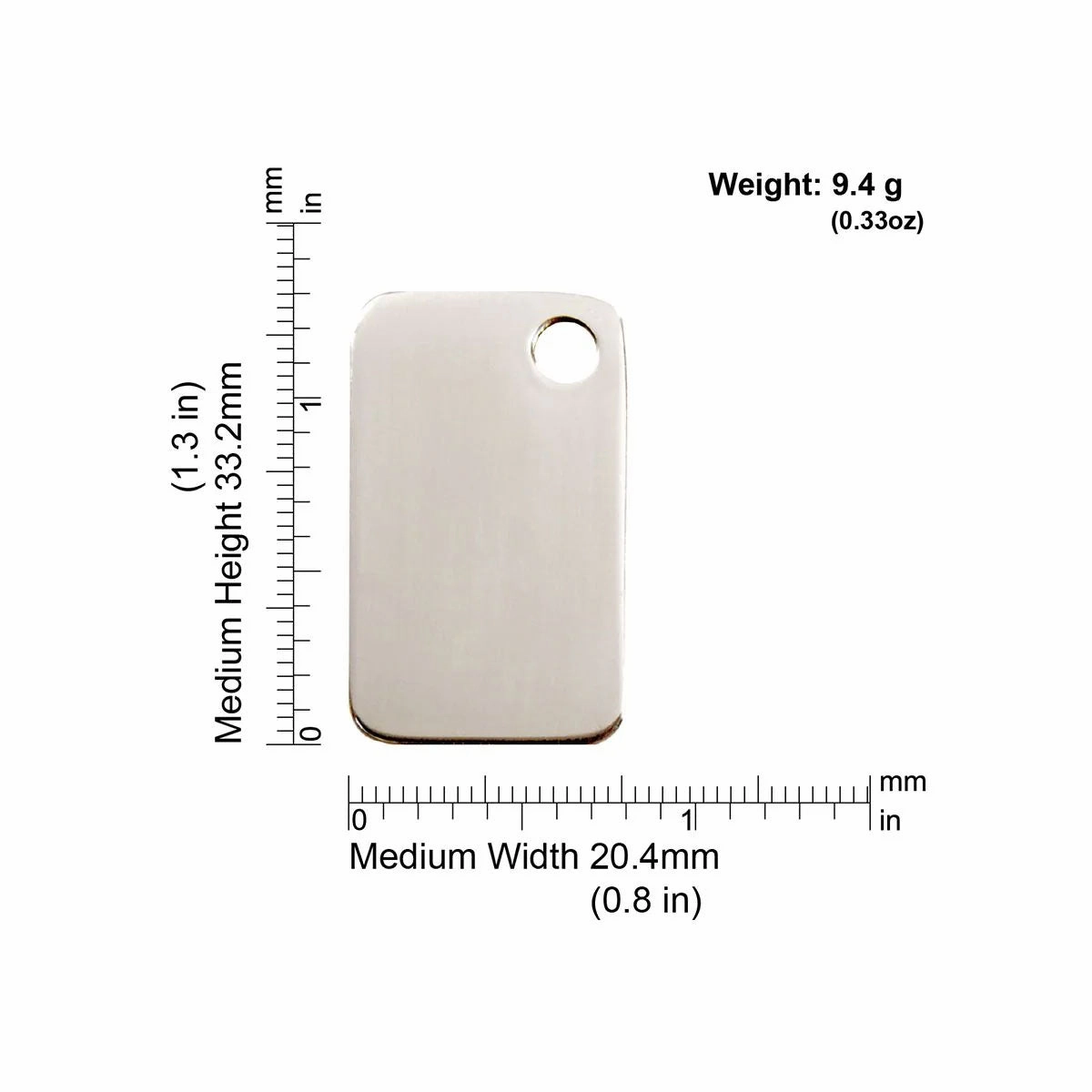 Red Dingo Stainless Steel Rectangle Pet ID Dog Tags