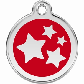 Red Dingo Stars Pet ID Dog Tags designer pet clothes,designer dog collar,luxury pet gear