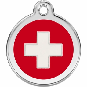 Red Dingo Swiss Cross Pet ID Dog Tags designer pet clothes,designer dog collar,luxury pet gear