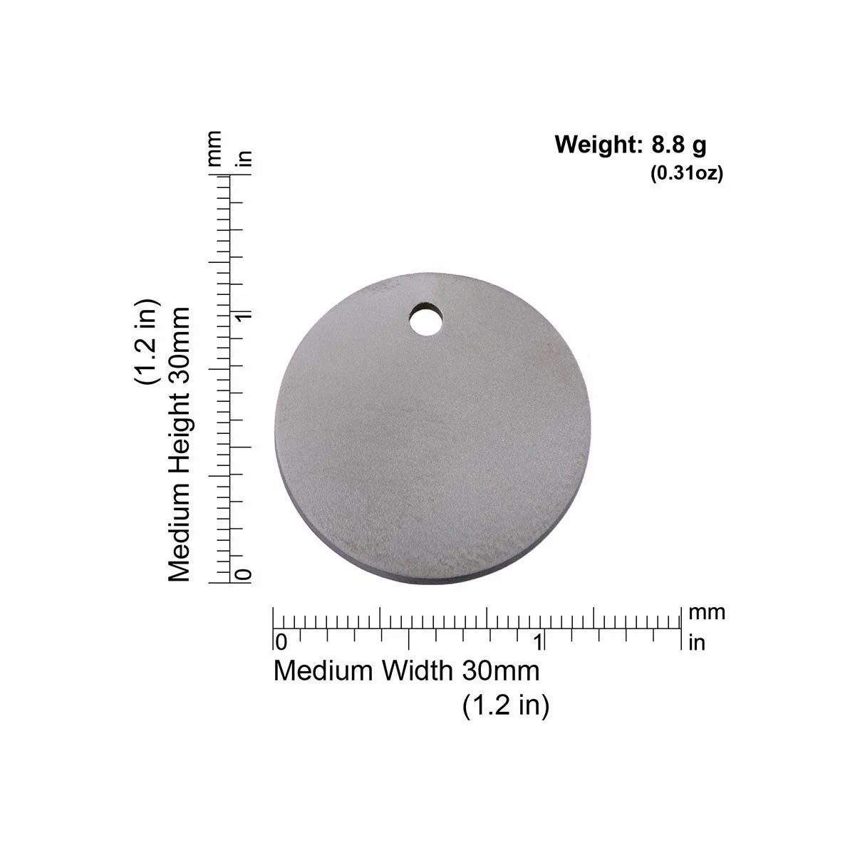 Red Dingo Titanium Circle Pet ID Dog Tag