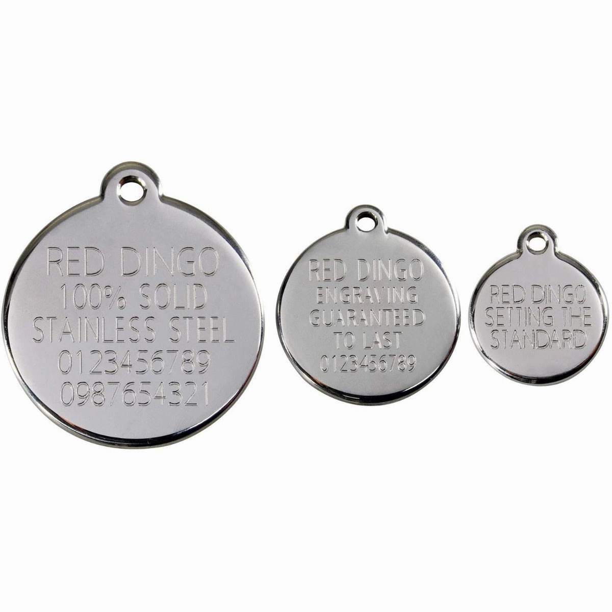 Red Dingo Titanium Circle Pet ID Dog Tag