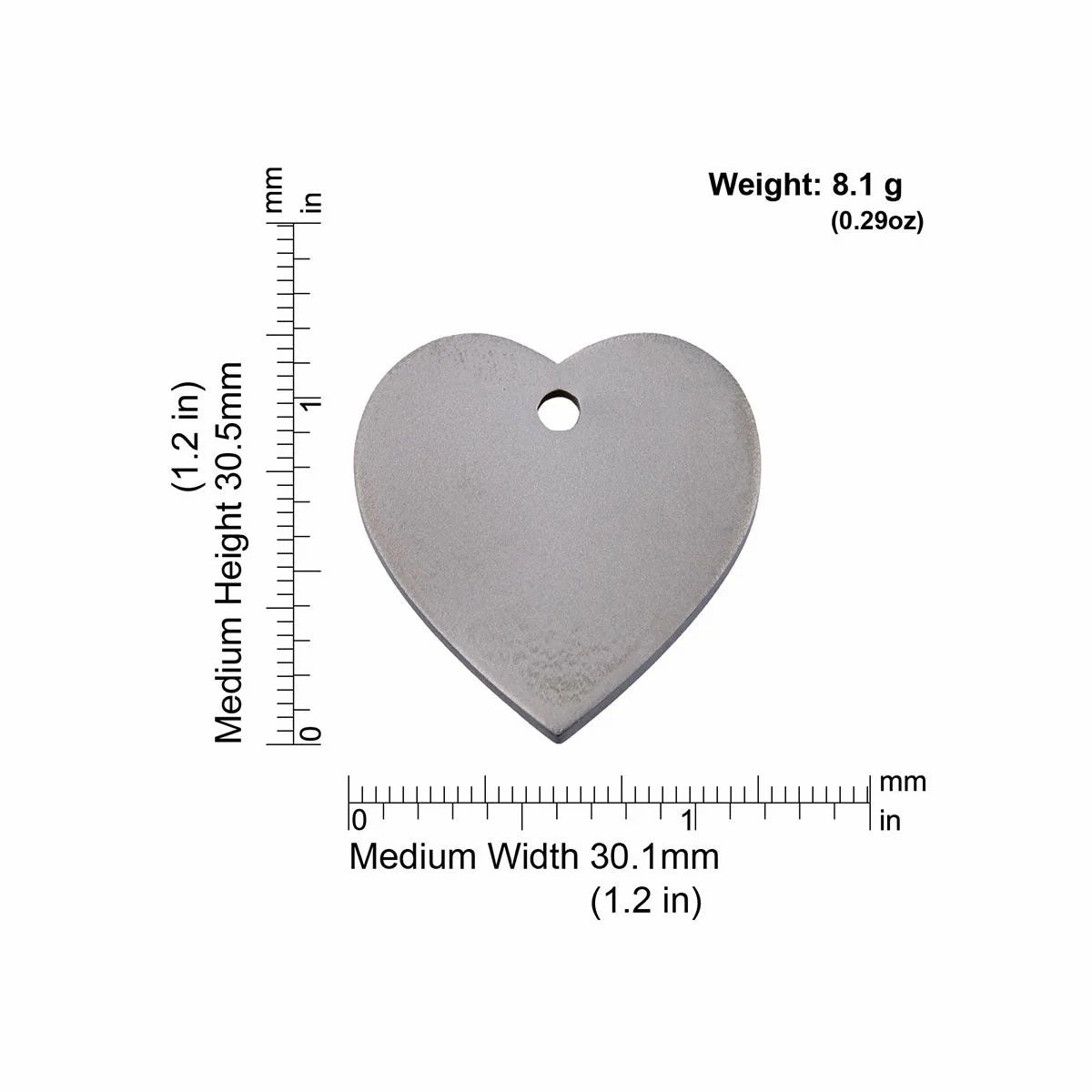 Red Dingo Titanium Heart Pet ID Dog Tag
