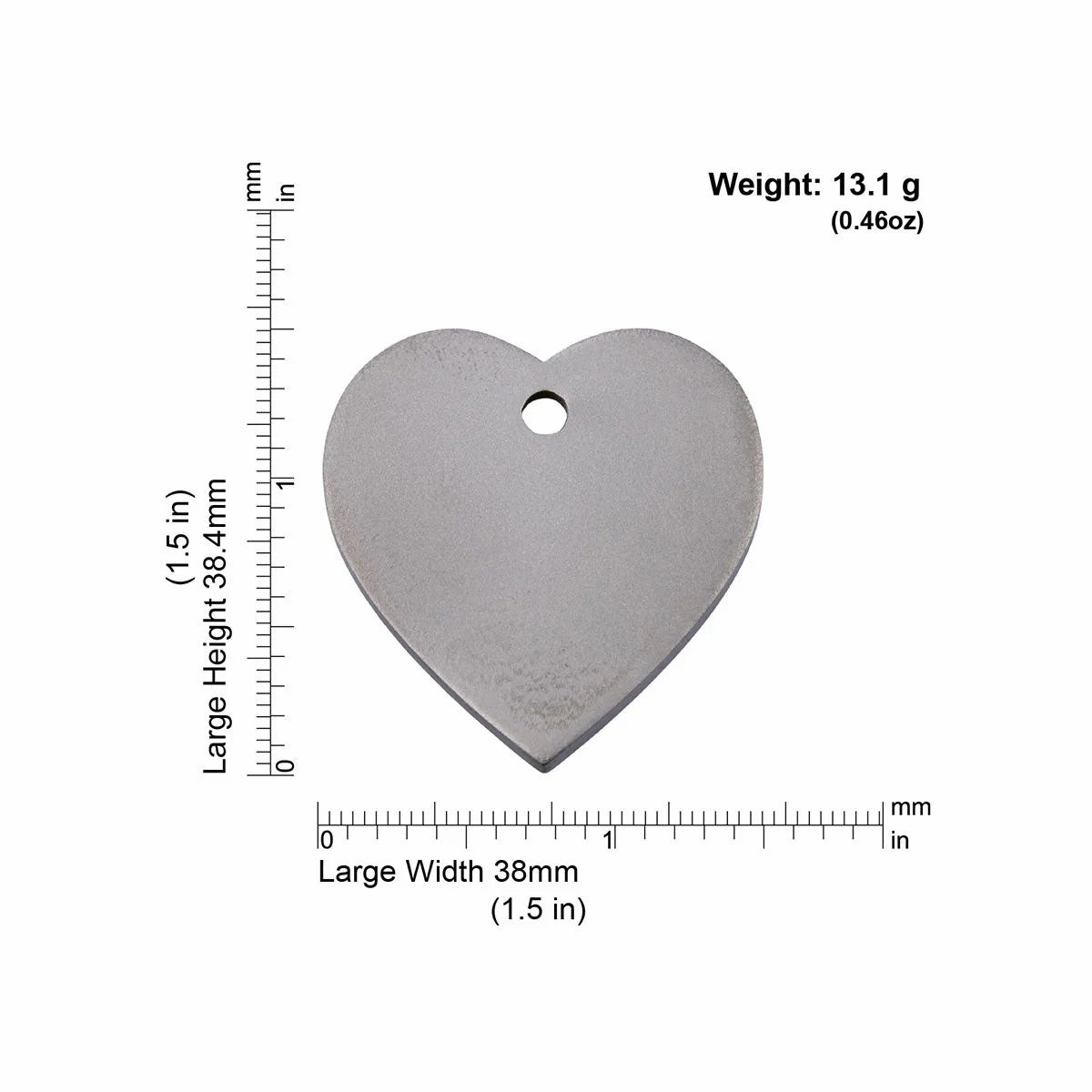 Red Dingo Titanium Heart Pet ID Dog Tag
