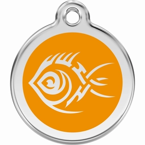 Red Dingo Tribal Fish Pet ID Dog Tags designer pet clothes,designer dog collar,luxury pet gear