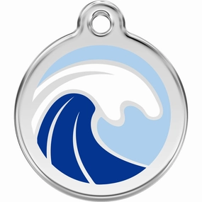Red Dingo Wave Pet ID Dog Tags designer pet clothes,designer dog collar,luxury pet gear