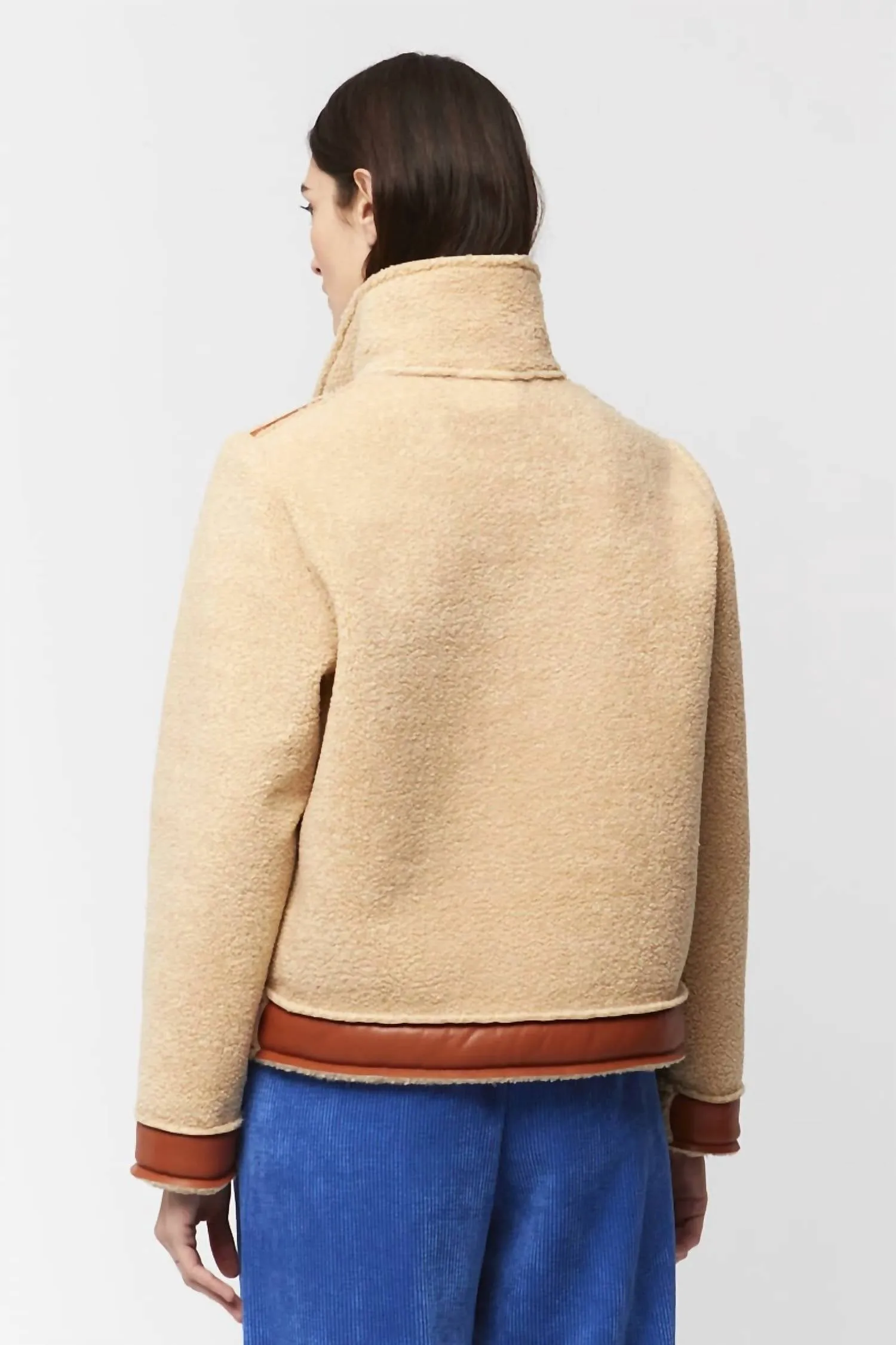 Reversible Faux Leather Jacket In Terracotta