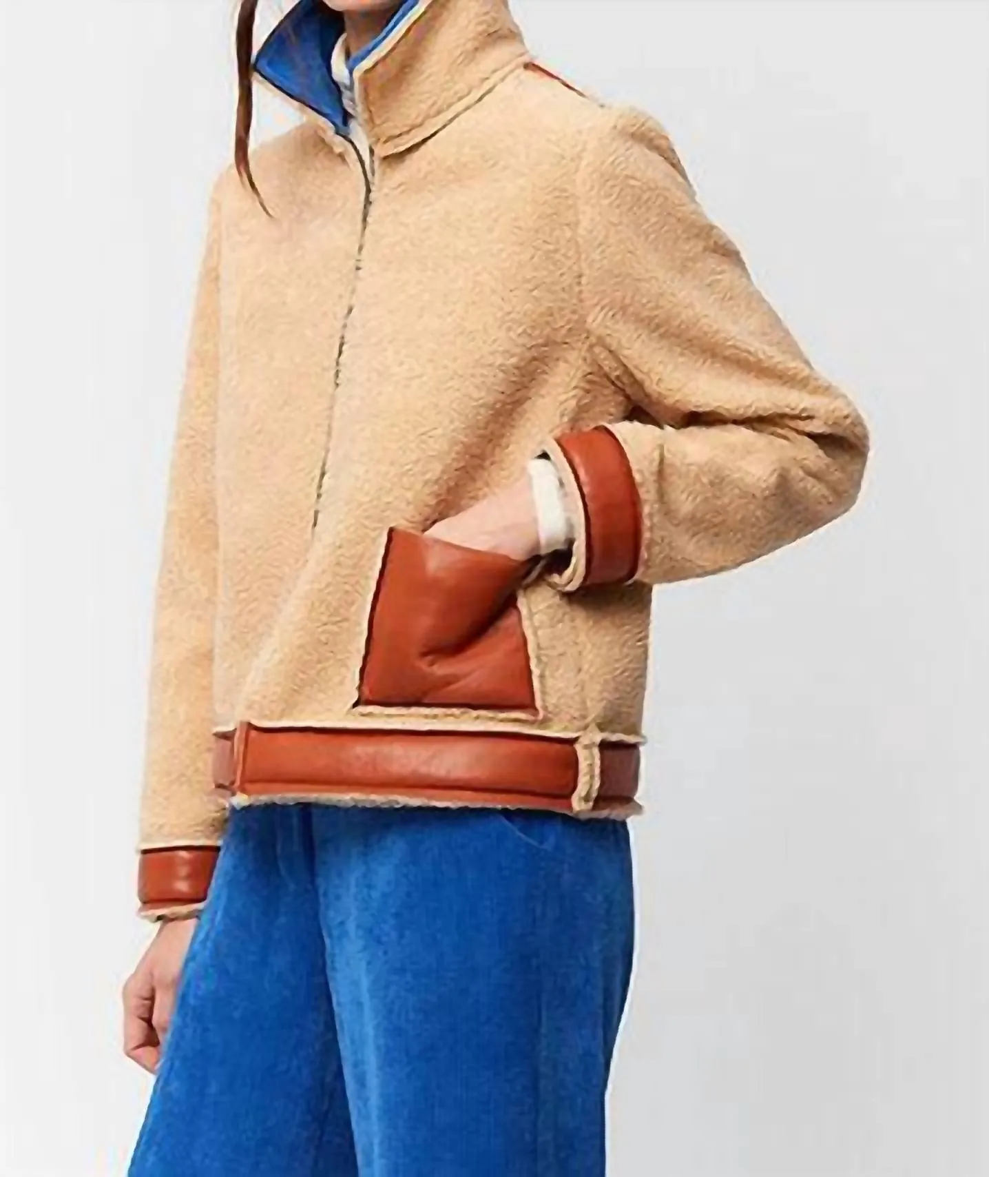 Reversible Faux Leather Jacket In Terracotta