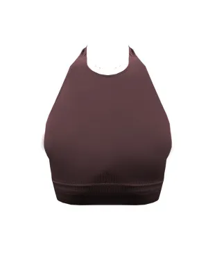 REVITALISED Halterneck Top | Chocolate Brown