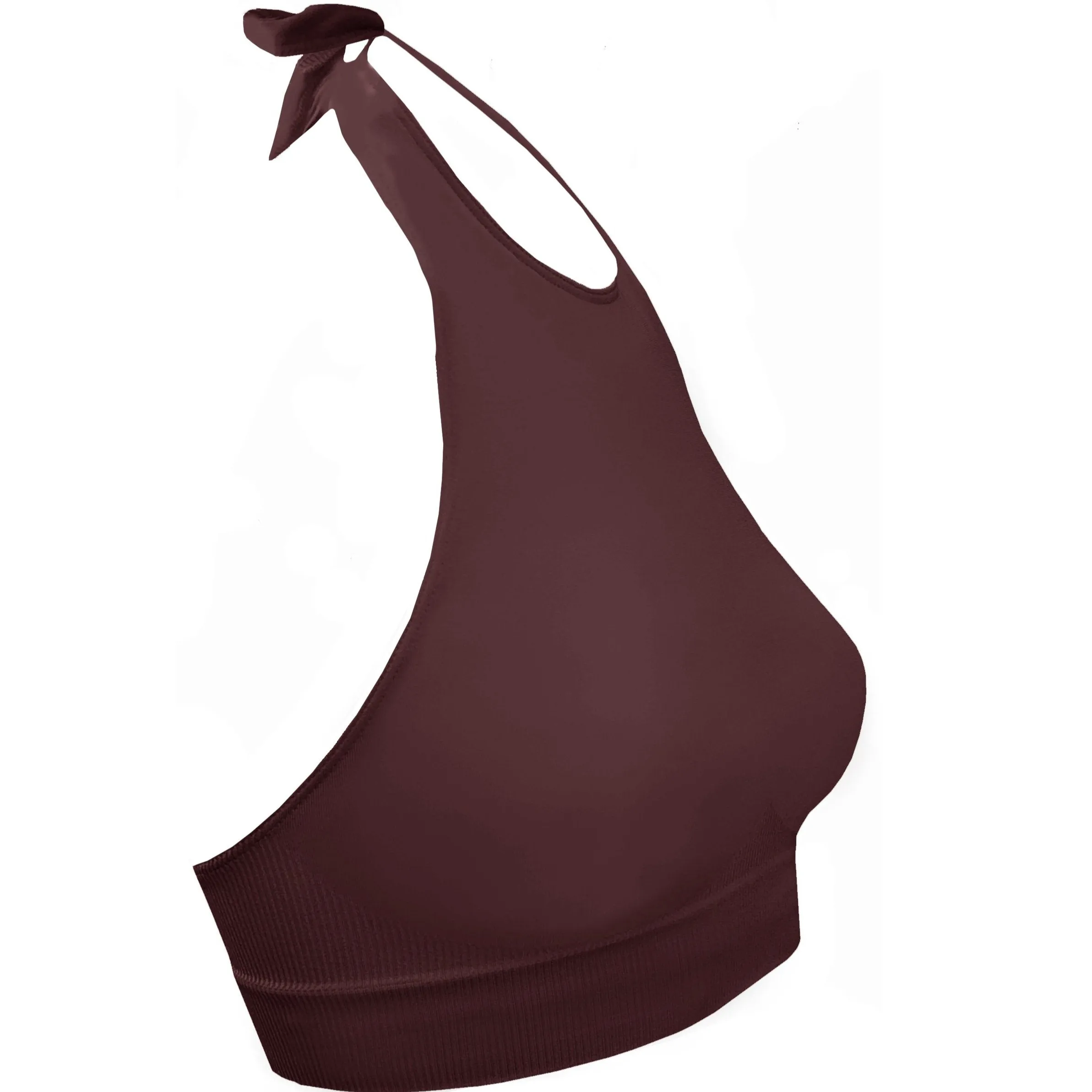 REVITALISED Halterneck Top | Chocolate Brown