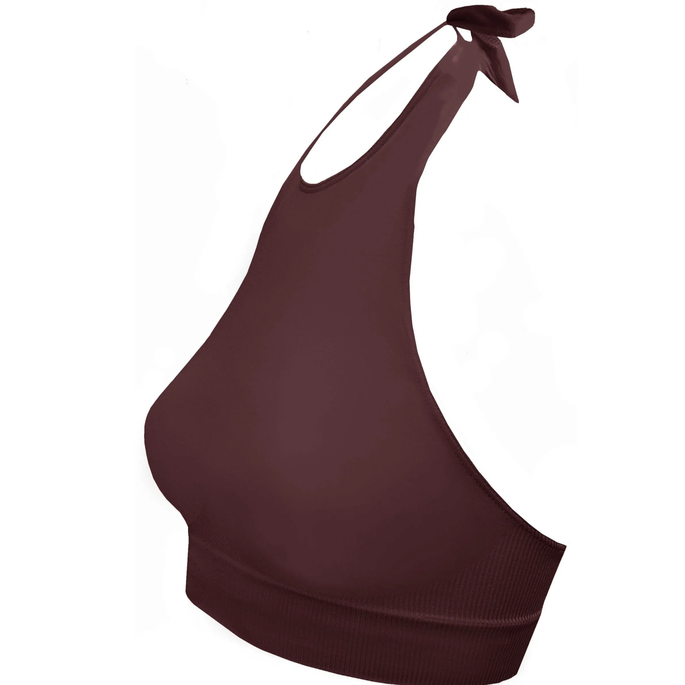 REVITALISED Halterneck Top | Chocolate Brown