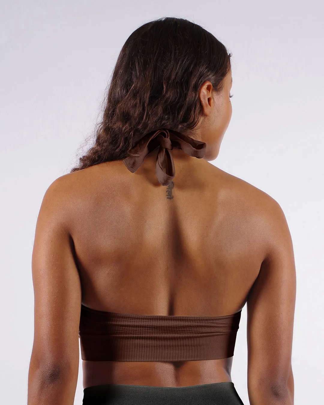 REVITALISED Halterneck Top | Chocolate Brown