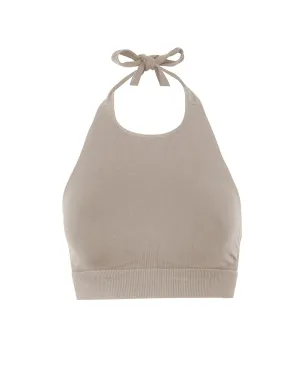 REVITALISED Halterneck Top | Taupe