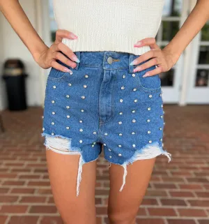 Rhinestone Short In Blue