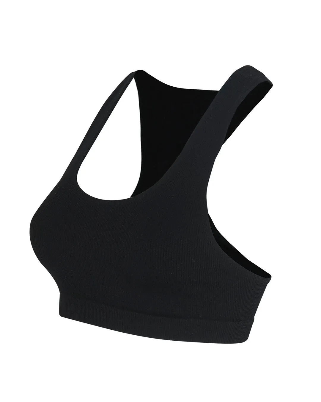 RIBBED ELATED Bra Top | Black