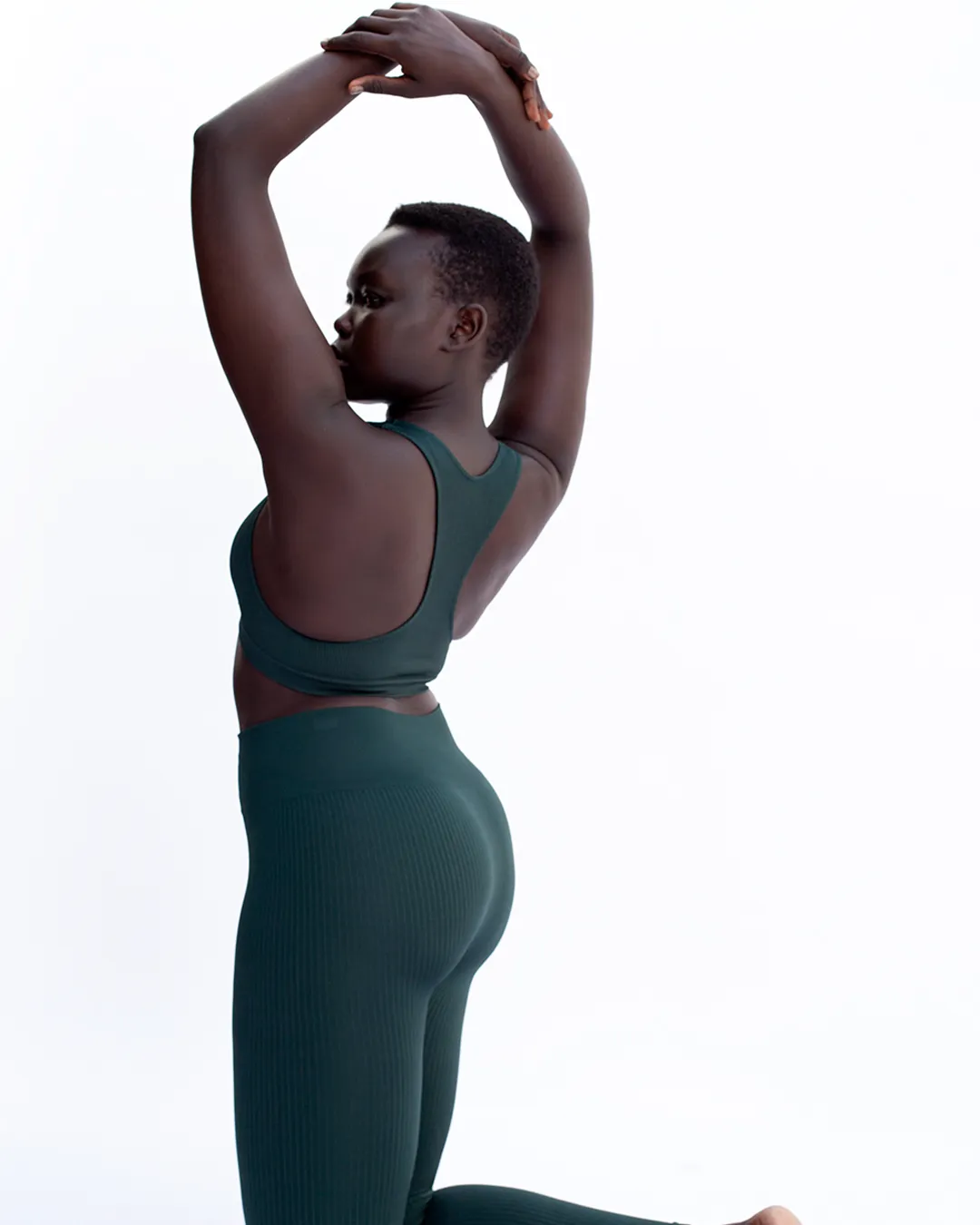 RIBBED ELATED Bra Top | Dark Green