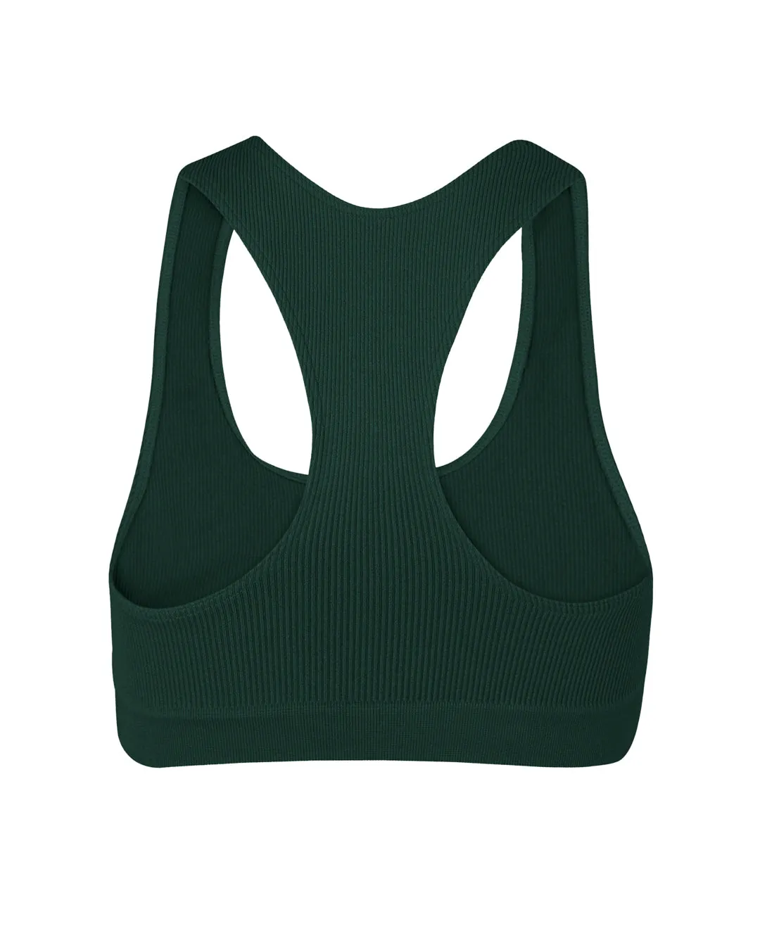 RIBBED ELATED Bra Top | Dark Green