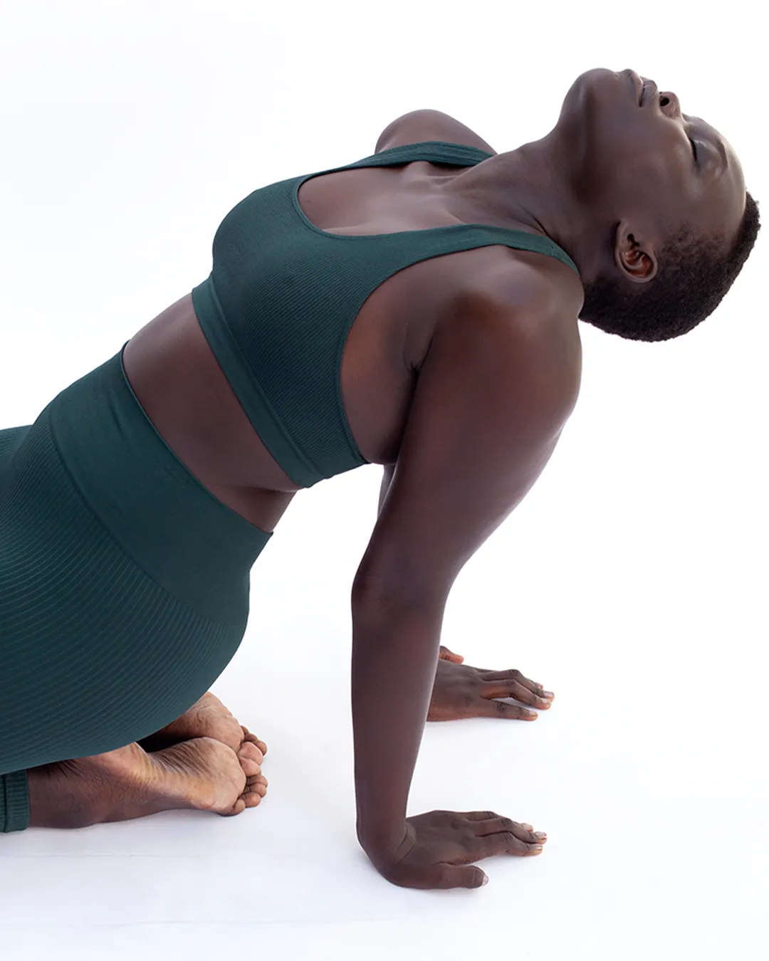 RIBBED ELATED Bra Top | Dark Green
