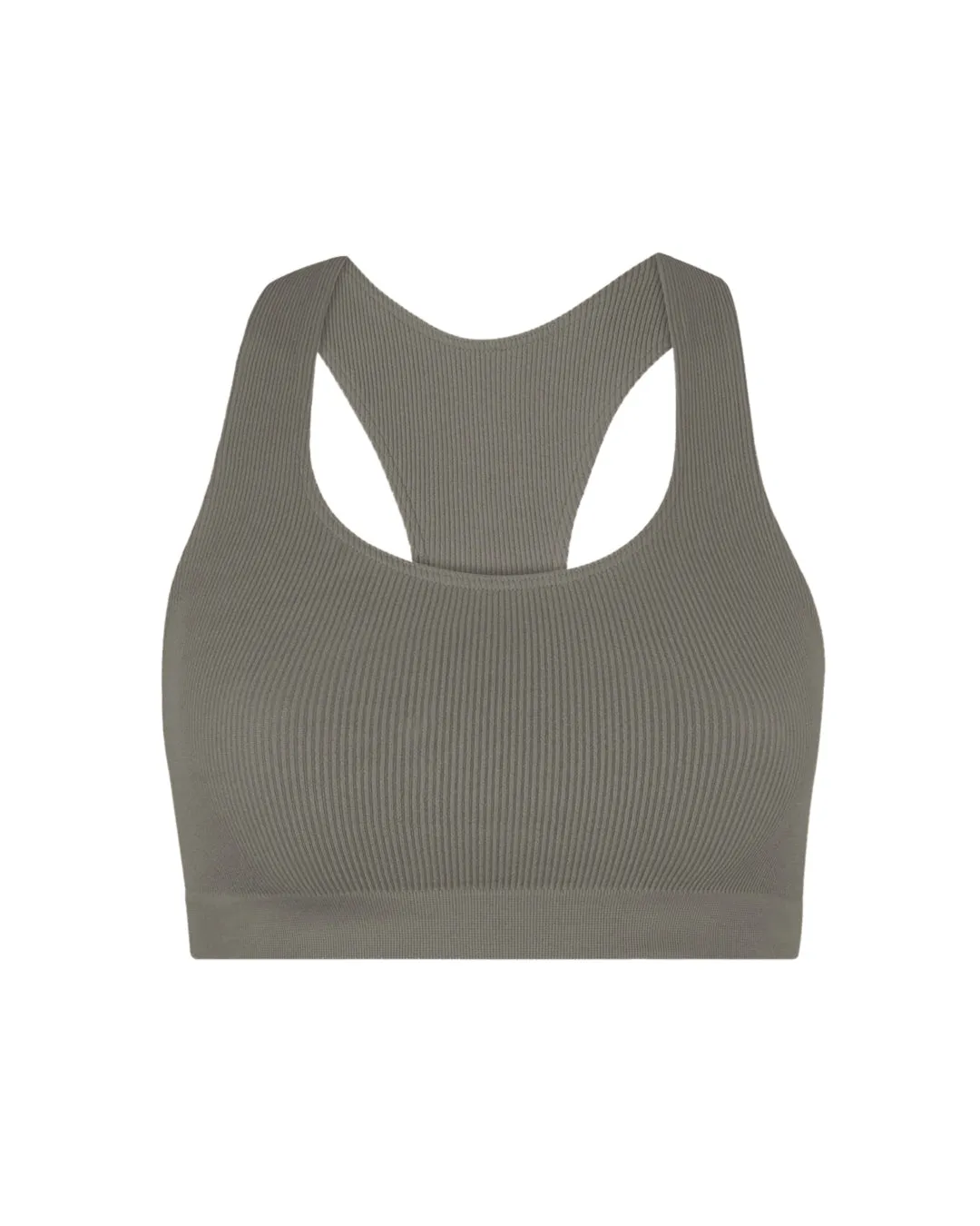 RIBBED ELATED Bra Top | Muddy Grey