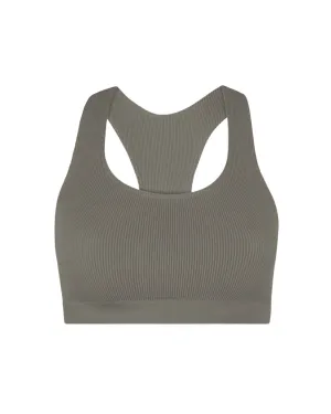 RIBBED ELATED Bra Top | Muddy Grey