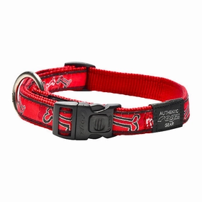 ROGZ RED BONE COLLAR - L dog harness and leash,reflective dog collar,pet walking gear