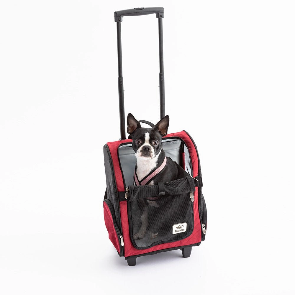 Roll Around Travel Dog Carrier Backpack in Red treat storage jar,dog treat container,pet snack jar