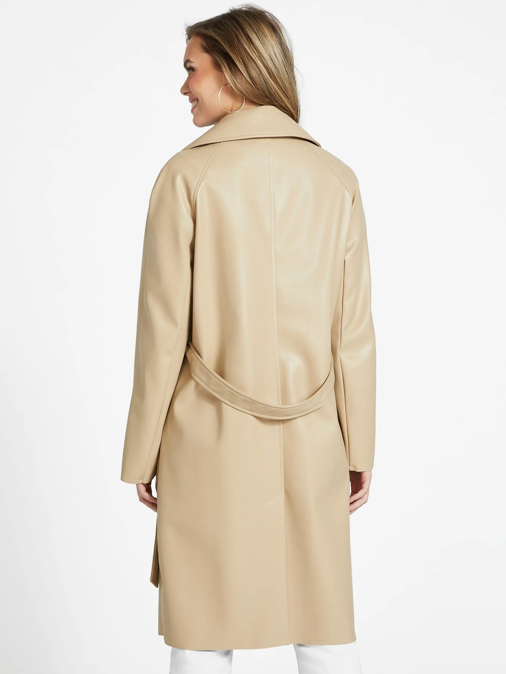 Rosalyn Faux-Leather Trench Coat