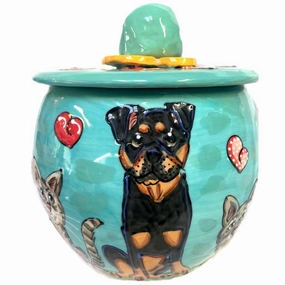 Rottweiler 1 Dog Treat Jar pet apparel,dog hoodie,fashionable pet wear