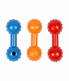 Rubber Dumbell Mix Mixed Colors - 11cm durable dog toy,rope chew toy,interactive dog toy