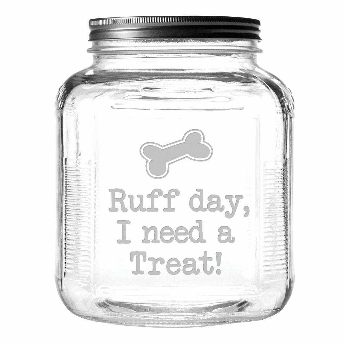 Ruff Day Dog Treat Jar With Brushed Lid pet apparel,dog hoodie,fashionable pet wear