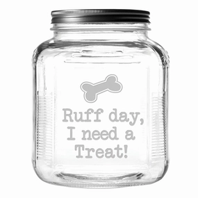 Ruff Day Dog Treat Jar With Brushed Lid pet apparel,dog hoodie,fashionable pet wear