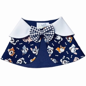 RuffCo Handcrafted Cape For Cats & Dogs (Blue Puppies) dog clothes,dog sweater,fashionable dog wear