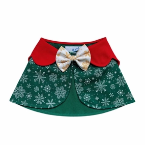 RuffCo Handcrafted Cape For Cats & Dogs (Green Snowflake) dog clothes,dog sweater,fashionable dog wear
