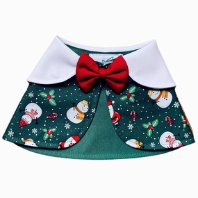RuffCo Handcrafted Cape For Cats & Dogs (Green Snowman) dog clothes,dog sweater,fashionable dog wear