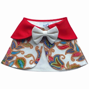 RuffCo Handcrafted Cape For Cats & Dogs (White Batik) dog clothes,dog sweater,fashionable dog wear