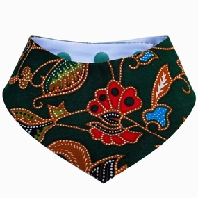 RuffCo Handcrafted Reversible Bandana For Cats & Dogs (Green Batik) dog clothes,dog sweater,fashionable dog wear