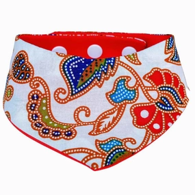 RuffCo Handcrafted Reversible Bandana For Cats & Dogs (White Batik) dog clothes,dog sweater,fashionable dog wear